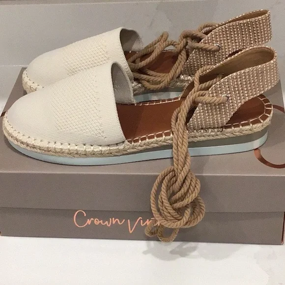 Women's Cream Espadrille Sandals Size 10 - Picture 7 of 9